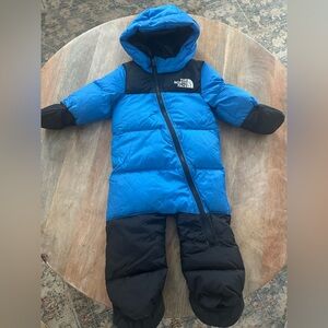 The North Face Baby Bunting Snowsuit 700 fill One Piece Outerwear- Cave Blue